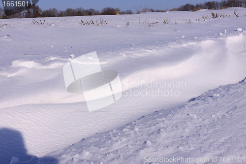 Image of snowy landscape in the winter sun in France