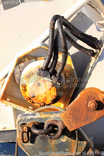 Image of details of an old fishing boat, a trawler