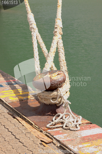 Image of Rope for mooring a boat to a pier