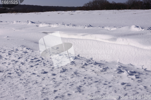 Image of snowy landscape in the winter sun in France