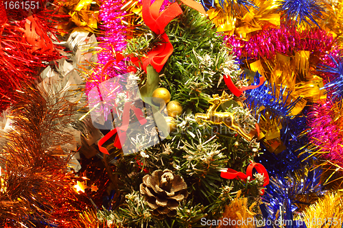 Image of garlands and decorations for Christmas and New Year