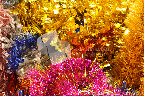 Image of garlands and decorations for Christmas and New Year