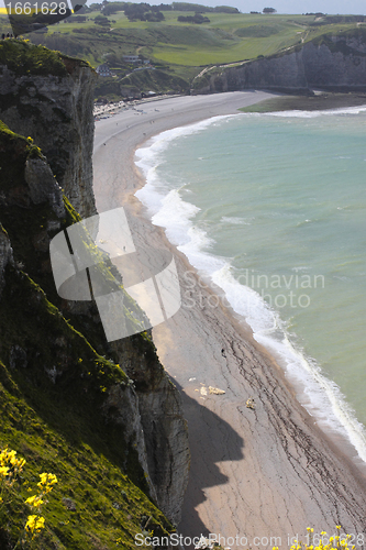 Image of landscape, the cliffs of Etretat in France