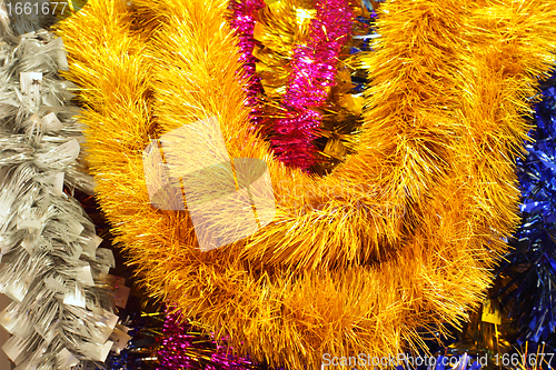 Image of garlands and decorations for Christmas and New Year