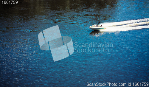 Image of White boat on the sea