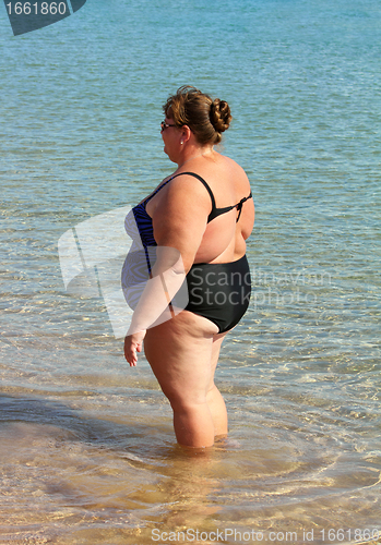 Image of overweight woman bath