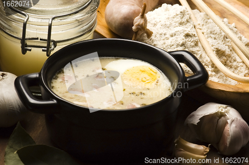 Image of Traditional Polish White Borscht For Easter 