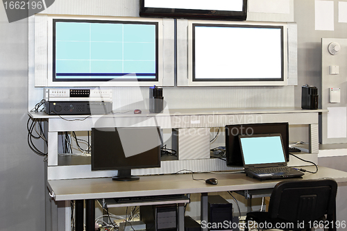 Image of Security surveillance desk