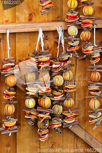 Image of Dried orange Christmas decorations