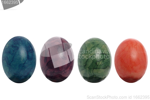 Image of Four easter eggs isolated