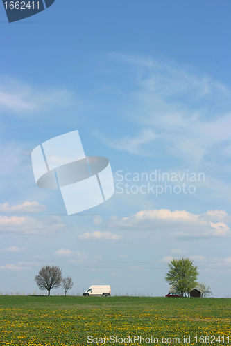 Image of Van on rural land