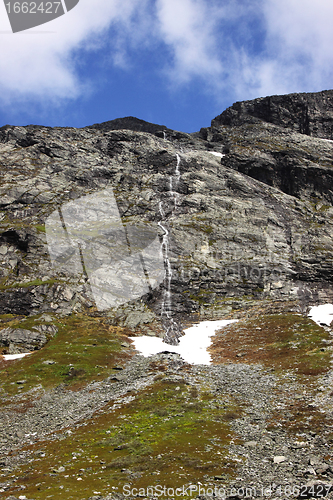Image of wild streams and waterfalls of Norway in summer