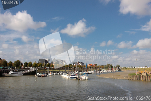 Image of boat in the marina of crotoy in France