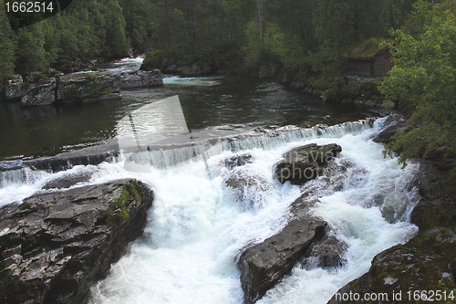 Image of wild streams and waterfalls of Norway in summer