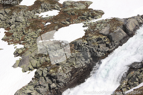 Image of wild streams and waterfalls of Norway in summer