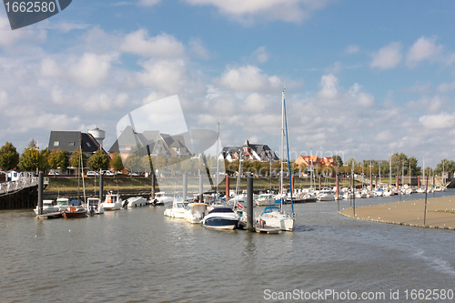 Image of boat in the marina of crotoy in France