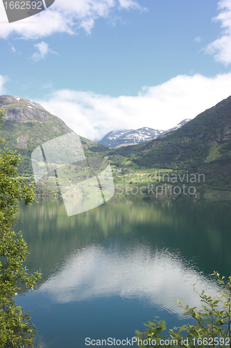 Image of Wonderful fjord greens of norvege in spring