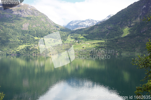 Image of Wonderful fjord greens of norway in spring