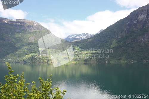 Image of Wonderful fjord greens of norway in spring