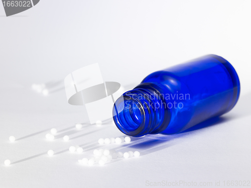 Image of small bottle and globules