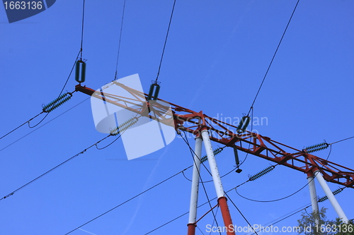 Image of electric pylon, high voltage line