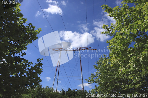 Image of electric pylon, high voltage line