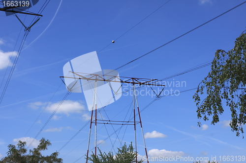 Image of electric pylon, high voltage line