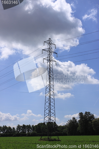 Image of electric pylon, high voltage line