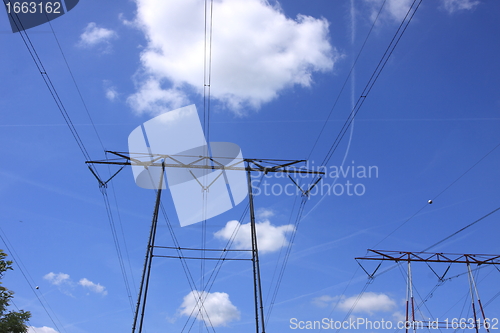 Image of electric pylon, high voltage line