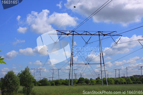 Image of electric pylon, high voltage line