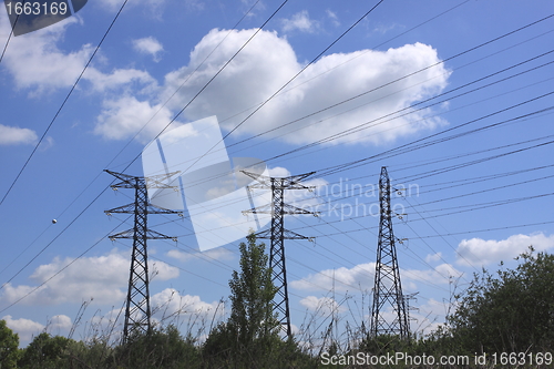 Image of electric pylon, high voltage line