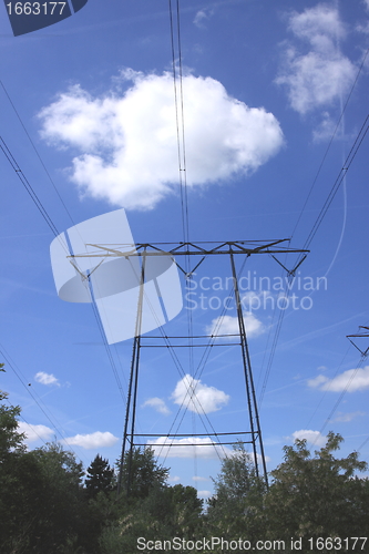 Image of electric pylon, high voltage line