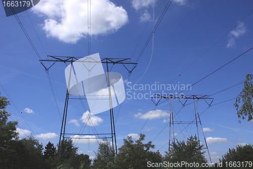 Image of electric pylon, high voltage line