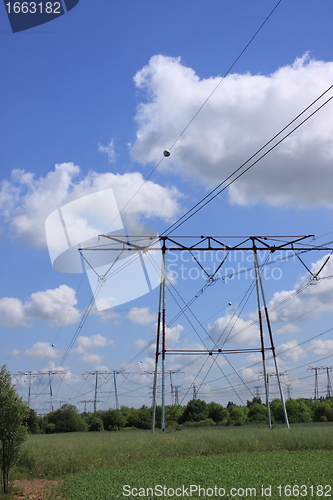 Image of electric pylon, high voltage line