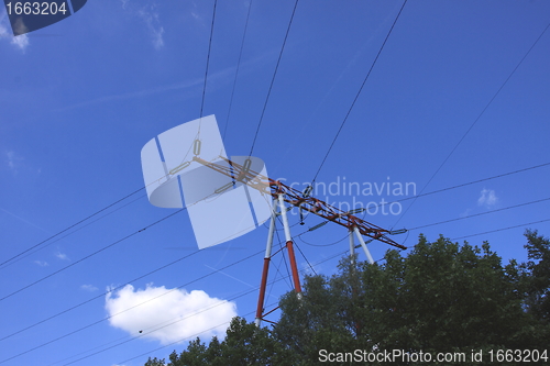 Image of electric pylon, high voltage line