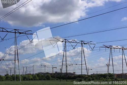Image of electric pylon, high voltage line
