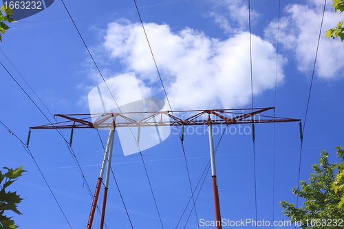 Image of electric pylon, high voltage line