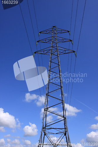 Image of electric pylon, high voltage line