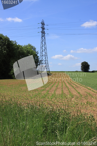 Image of electric pylon, high voltage line