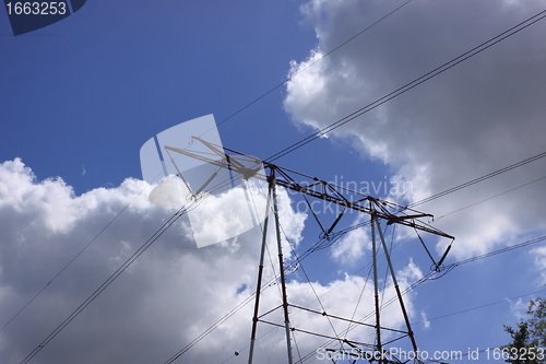 Image of electric pylon, high voltage line