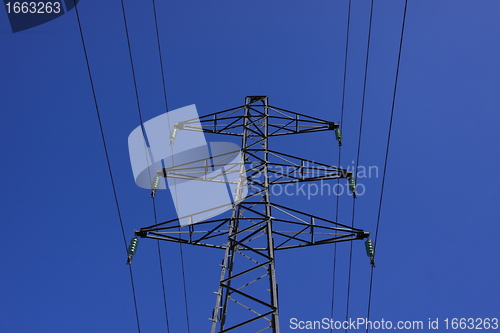 Image of electric pylon, high voltage line