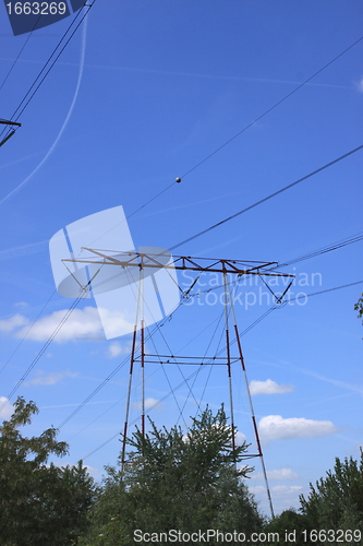 Image of electric pylon, high voltage line