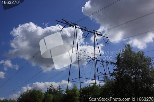 Image of electric pylon, high voltage line