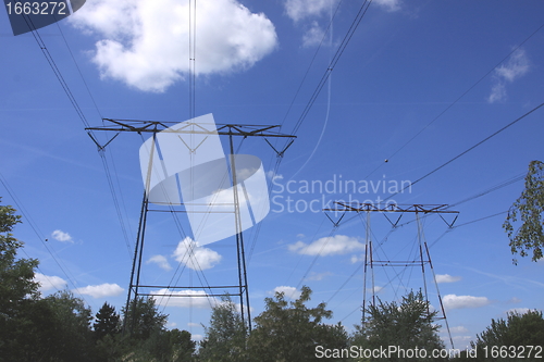 Image of electric pylon, high voltage line