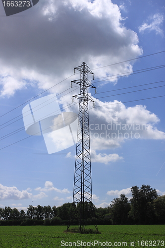 Image of electric pylon, high voltage line