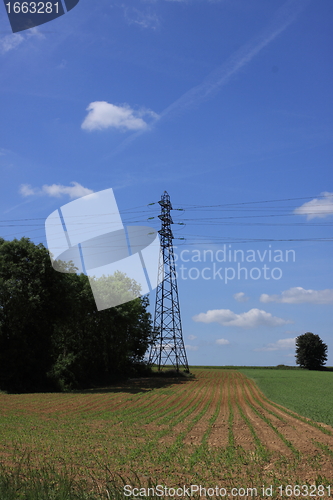 Image of electric pylon, high voltage line