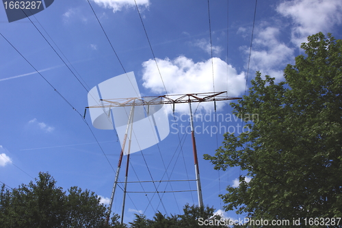 Image of electric pylon, high voltage line