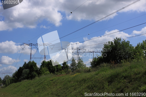 Image of electric pylon, high voltage line