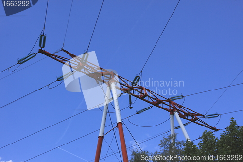 Image of electric pylon, high voltage line