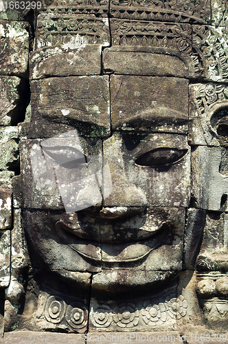 Image of Closeup of Khmer Buddha Head